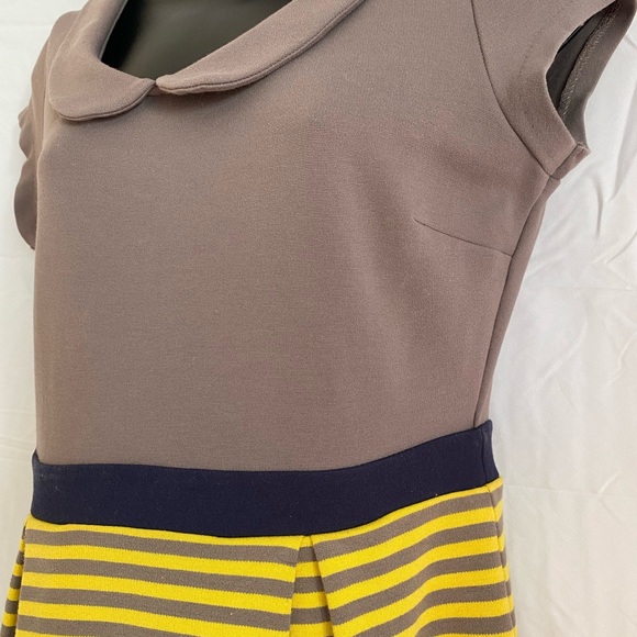 Two-Tone Midi Dress with Stripes - Picture 11 of 15